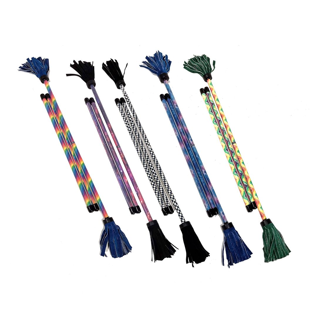 Z-Stix Professional Juggling Flower Sticks-Devil Sticks and 2 Hand Sticks, High Quality, Beginner Friendly - Festival Series Zeekio