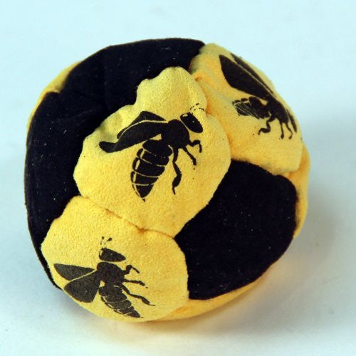 Sam Sack-Series 4-"Yellow Jack" 14 Panel Footbag - Amara Suede -Pellet Fill