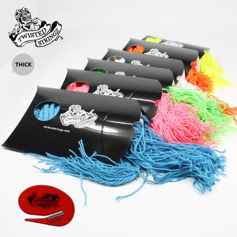 Twisted Stringz Yo-Yo Strings - Polyester - Solid Extra Thick YoYo String - 100 Pack