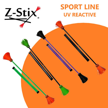 Z-Stix Juggling Flower Sticks-Devil Stick and 2 Hand Sticks, High Quality, Beginner Friendly - UV Reactive Sport Line Z-STIX