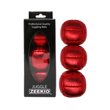 Zeekio Galaxy Juggling Balls - Metallic Series - Premium 12 Panel Genuine Leather Balls - 130g - 67mm - Pack of 3 Zeekio