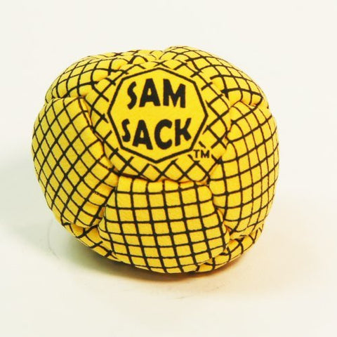Sam Sack-Series 4-"Yellow Jack" 14 Panel Footbag - Amara Suede -Pellet Fill