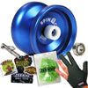 Zeekio Spin Cycle Yo-Yo - Beginner Responsive Beginner Aluminum YoYo - Extra Bearing, Tool, Strings, Glove, Stickers